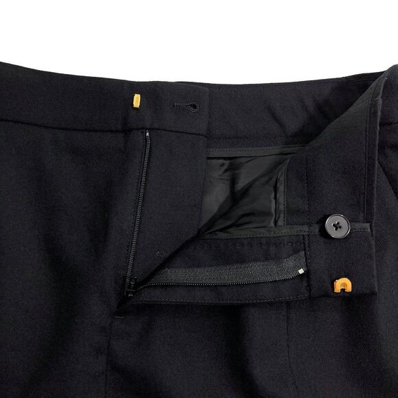 TOM FORD Size 38 Italy Solid Black Wool Blend Pleat Front Designer Pencil Skirt - Picture 3 of 11